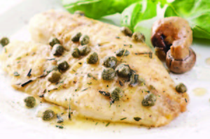 Fish piccata with capers; Shutterstock ID 87231205